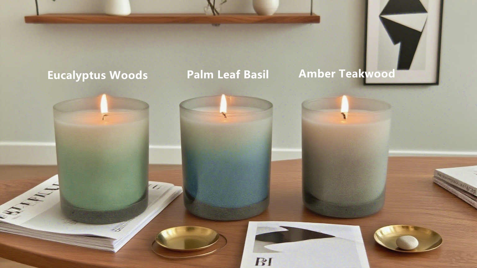 Frosted Colored Glass Filled Candle